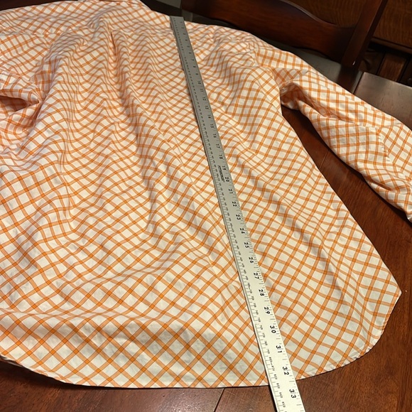Robert Talbott Button Front shirt orange and white size large 100% cotton - Picture 5 of 8